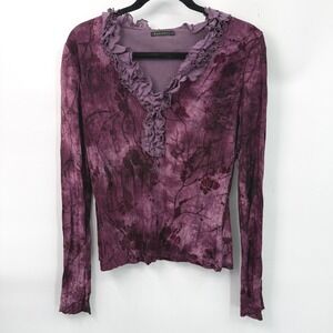 Vintage Panitti Top Womens L Purple Ruffle Fairy Grunge Whimsygoth Gilmore Girls